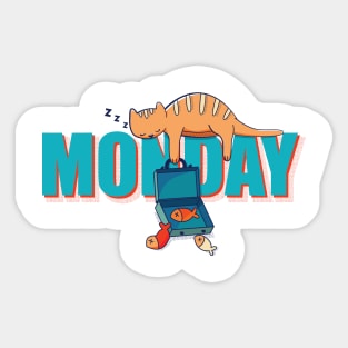 Funny Cat Lazy Monday Sticker